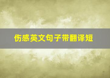 伤感英文句子带翻译短