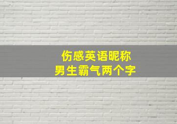 伤感英语昵称男生霸气两个字