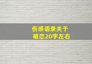 伤感语录关于暗恋20字左右