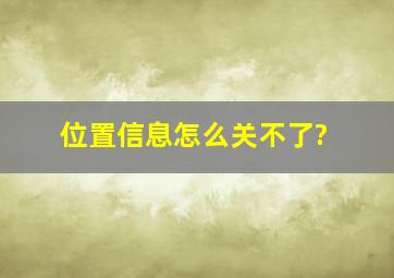 位置信息怎么关不了?