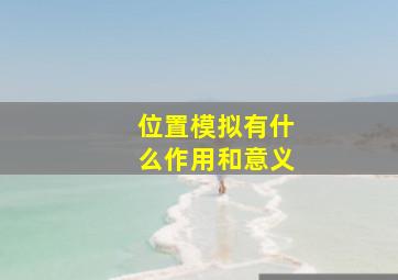 位置模拟有什么作用和意义