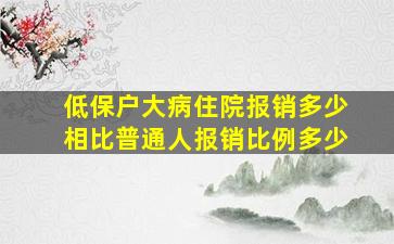 低保户大病住院报销多少相比普通人报销比例多少