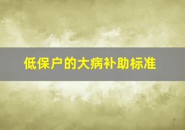 低保户的大病补助标准