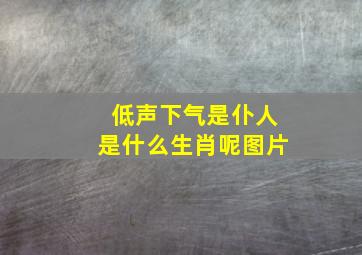 低声下气是仆人是什么生肖呢图片