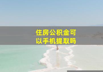 住房公积金可以手机提取吗