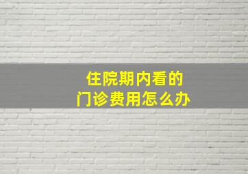 住院期内看的门诊费用怎么办