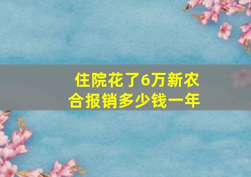 住院花了6万新农合报销多少钱一年