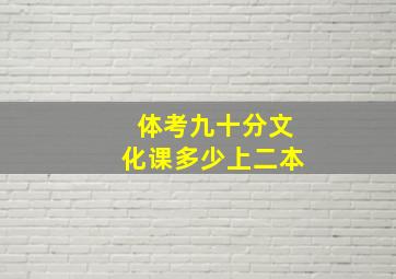 体考九十分文化课多少上二本