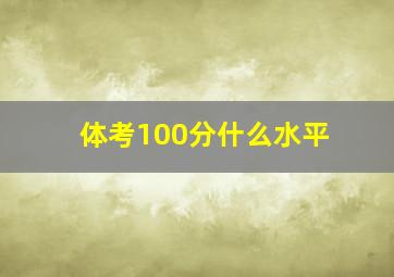 体考100分什么水平