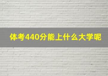 体考440分能上什么大学呢