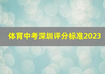 体育中考深圳评分标准2023