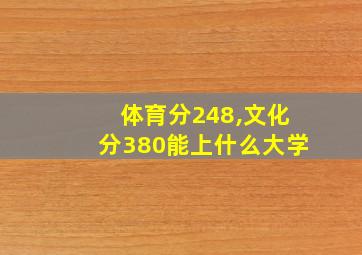 体育分248,文化分380能上什么大学