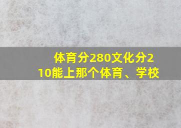 体育分280文化分210能上那个体育、学校