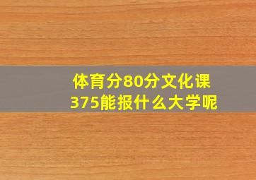 体育分80分文化课375能报什么大学呢