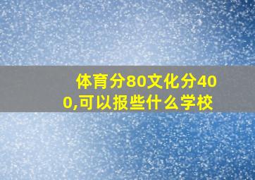 体育分80文化分400,可以报些什么学校