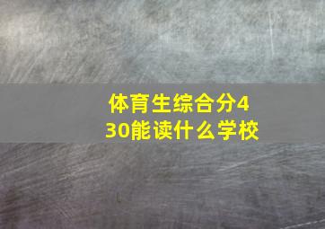 体育生综合分430能读什么学校