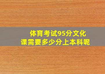 体育考试95分文化课需要多少分上本科呢