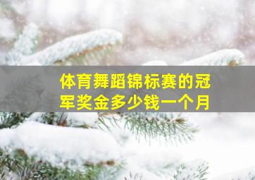 体育舞蹈锦标赛的冠军奖金多少钱一个月