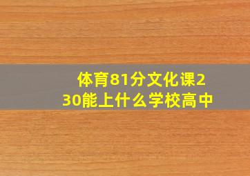 体育81分文化课230能上什么学校高中