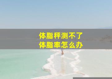 体脂秤测不了体脂率怎么办