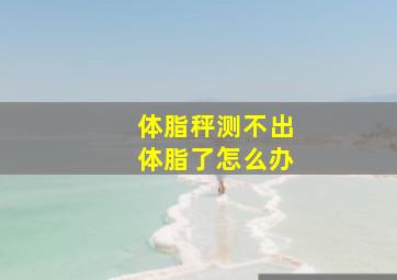 体脂秤测不出体脂了怎么办