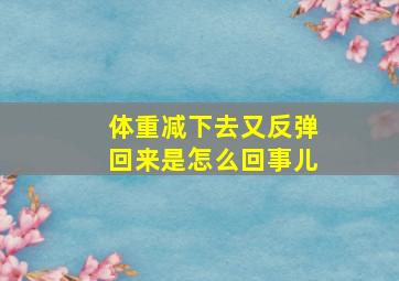 体重减下去又反弹回来是怎么回事儿