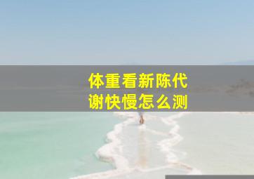 体重看新陈代谢快慢怎么测