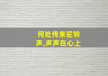 何处传来驼铃声,声声在心上