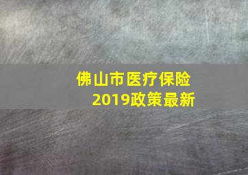 佛山市医疗保险2019政策最新