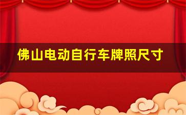 佛山电动自行车牌照尺寸