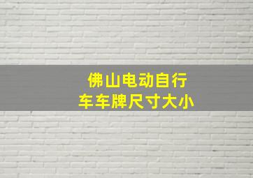 佛山电动自行车车牌尺寸大小