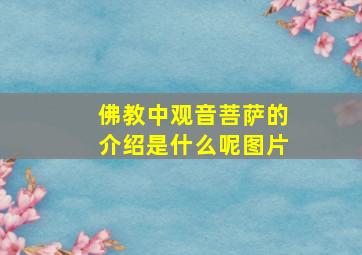 佛教中观音菩萨的介绍是什么呢图片