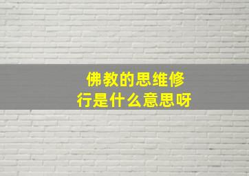 佛教的思维修行是什么意思呀