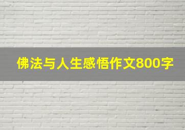 佛法与人生感悟作文800字