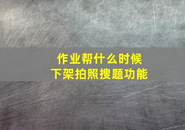 作业帮什么时候下架拍照搜题功能