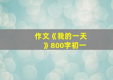 作文《我的一天》800字初一