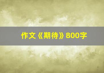 作文《期待》800字