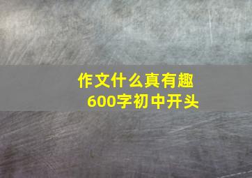 作文什么真有趣600字初中开头