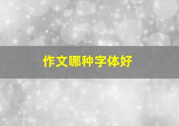 作文哪种字体好