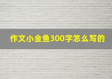 作文小金鱼300字怎么写的