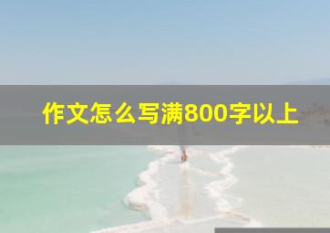 作文怎么写满800字以上