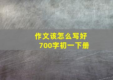 作文该怎么写好700字初一下册