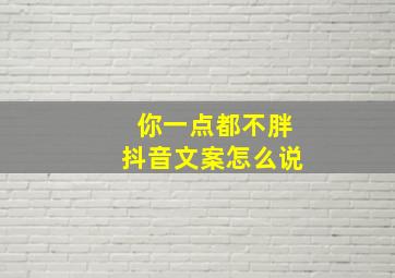 你一点都不胖抖音文案怎么说