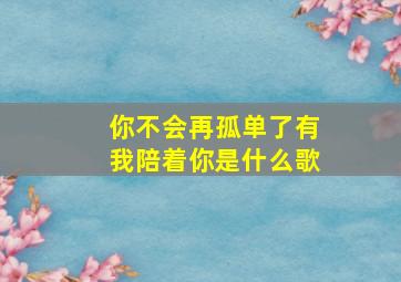 你不会再孤单了有我陪着你是什么歌