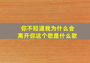 你不知道我为什么会离开你这个歌是什么歌