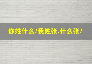 你姓什么?我姓张.什么张?