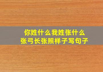 你姓什么我姓张什么张弓长张照样子写句子