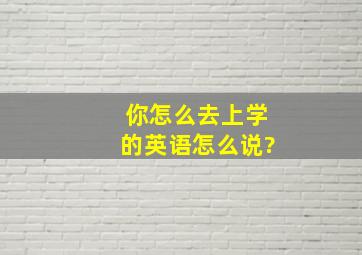 你怎么去上学的英语怎么说?