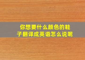 你想要什么颜色的鞋子翻译成英语怎么说呢