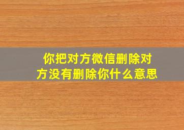 你把对方微信删除对方没有删除你什么意思